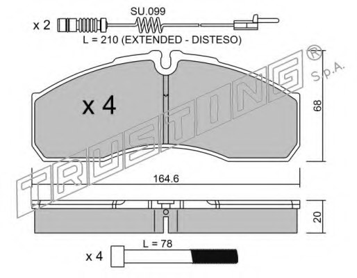 TRUSTING 594.5W Brake Pad Set, disc brake